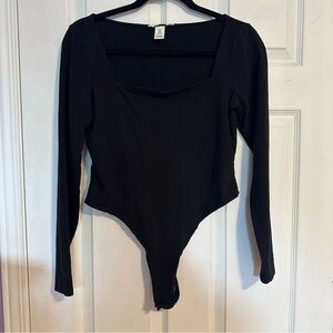 H&M - Black Longsleeve Bodysuit